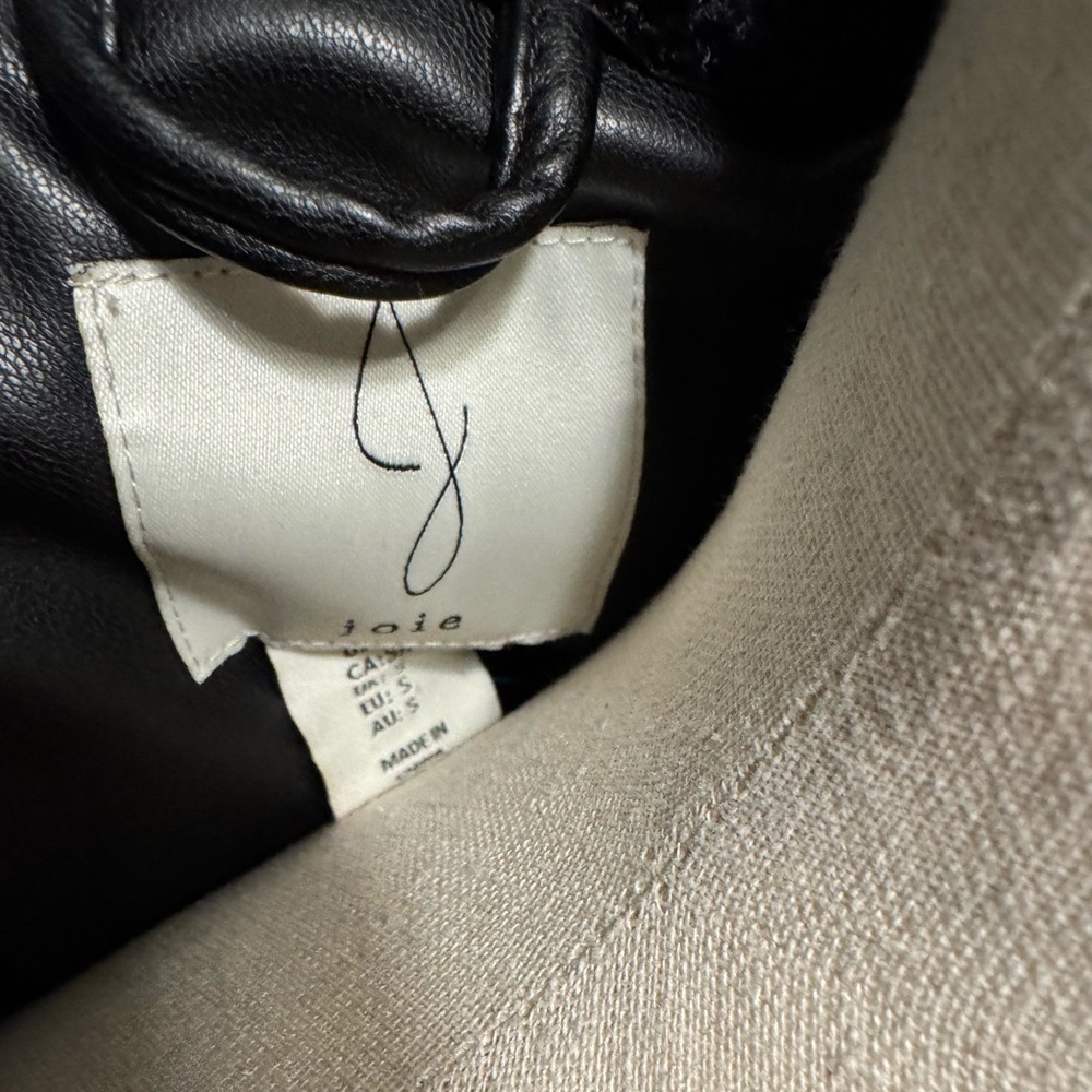 Joie Black Faux Leather & Sherpa Moto Jacket - Picture 2 of 5